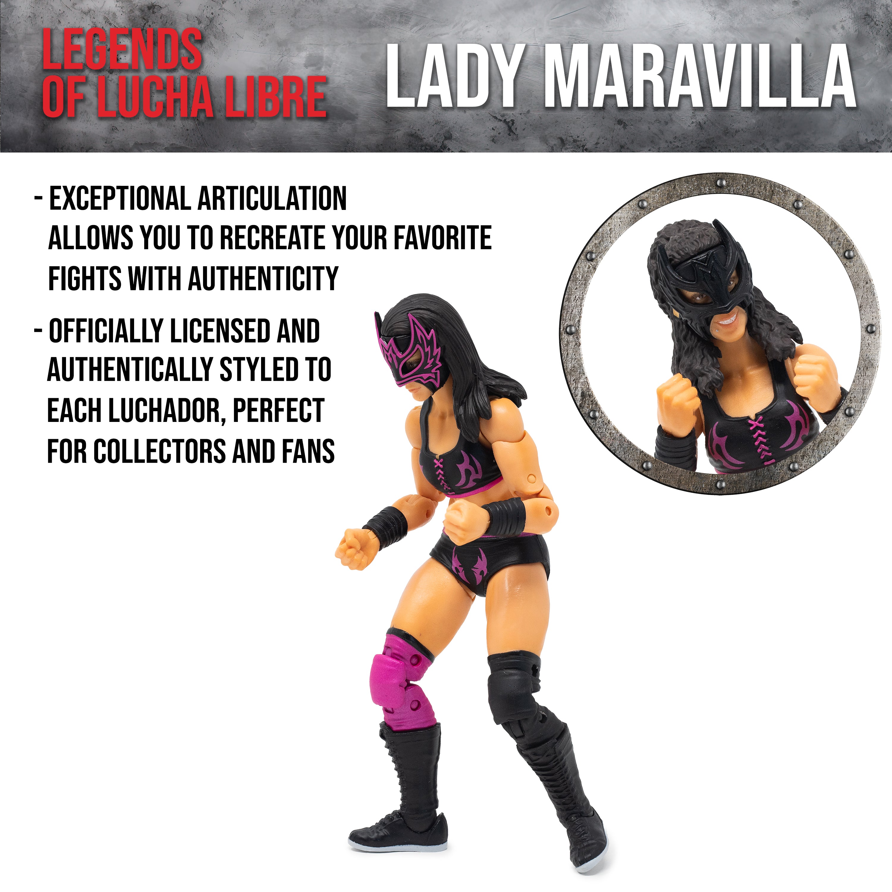 Legends of Lucha Libre Premium Collector Action Figure: Lady Maravilla