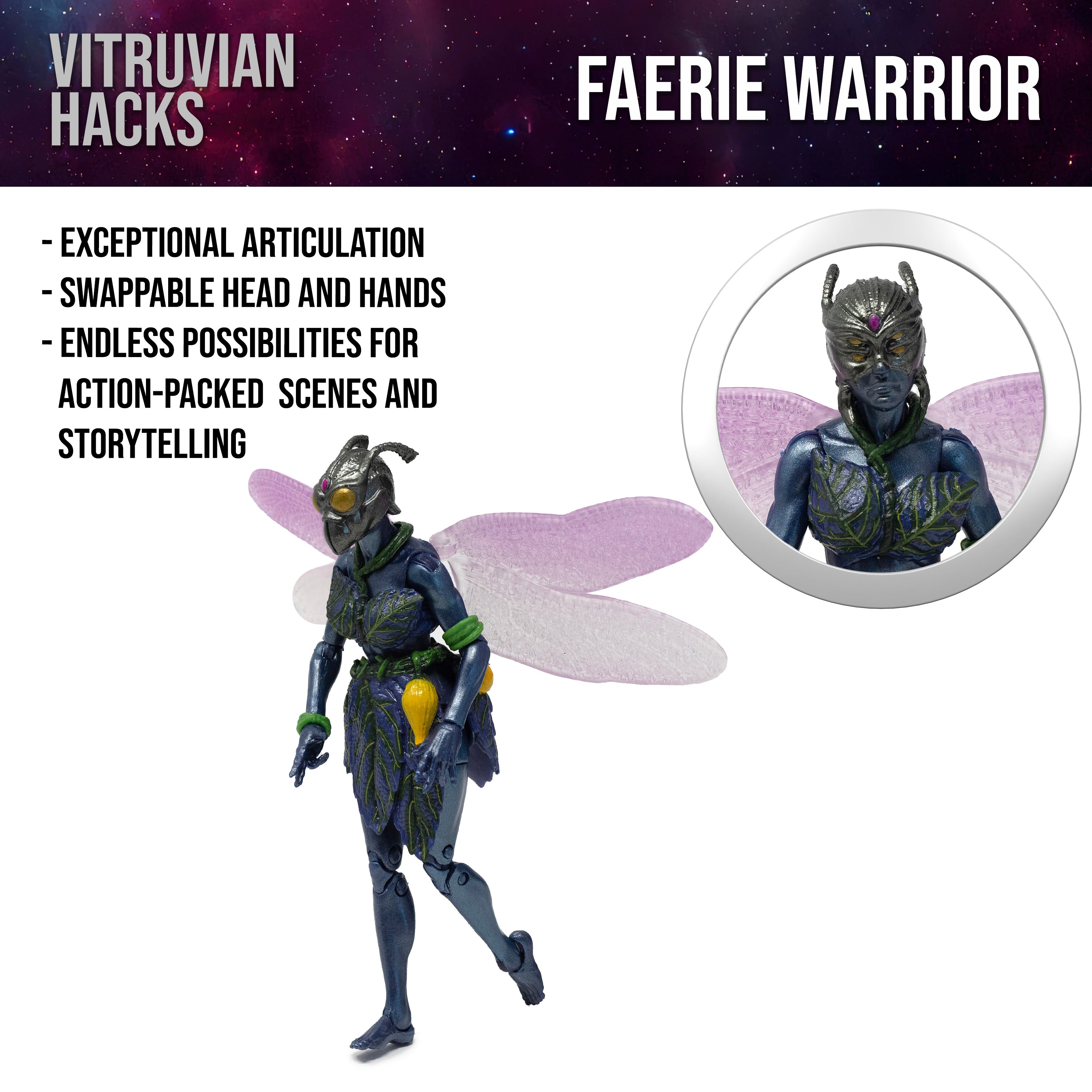 Vitruvian H.A.C.K.S. Action Figure: Faerie Warrior - Winged Terror