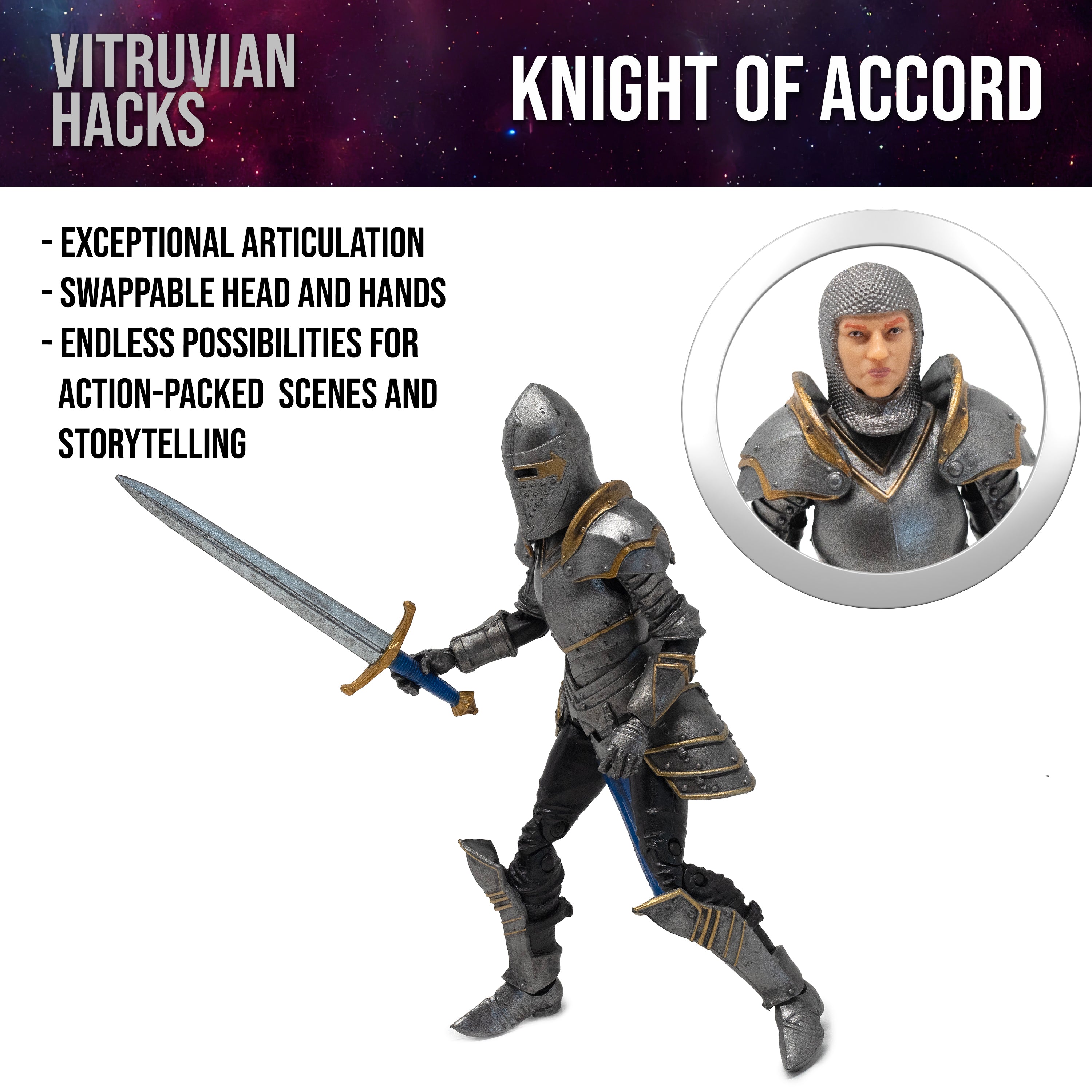 Vitruvian H.A.C.K.S. Action Figure: Female Knight of Accord