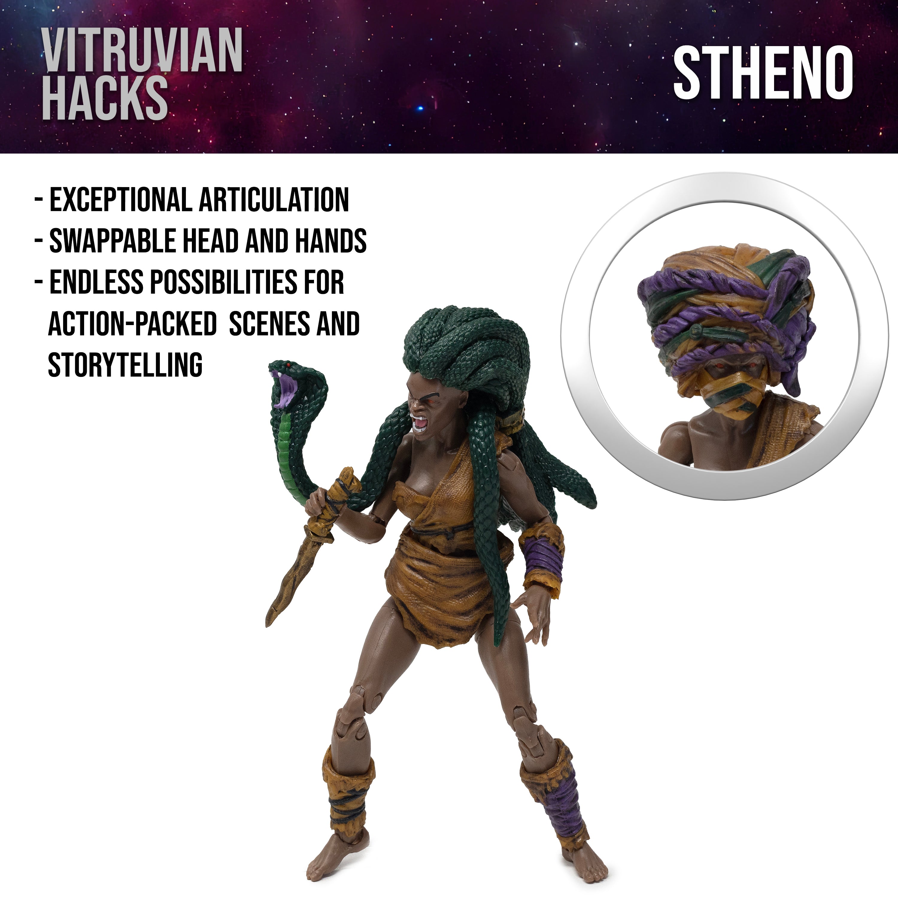 Vitruvian H.A.C.K.S. Action Figure: Stheno - Fallen Necromancer