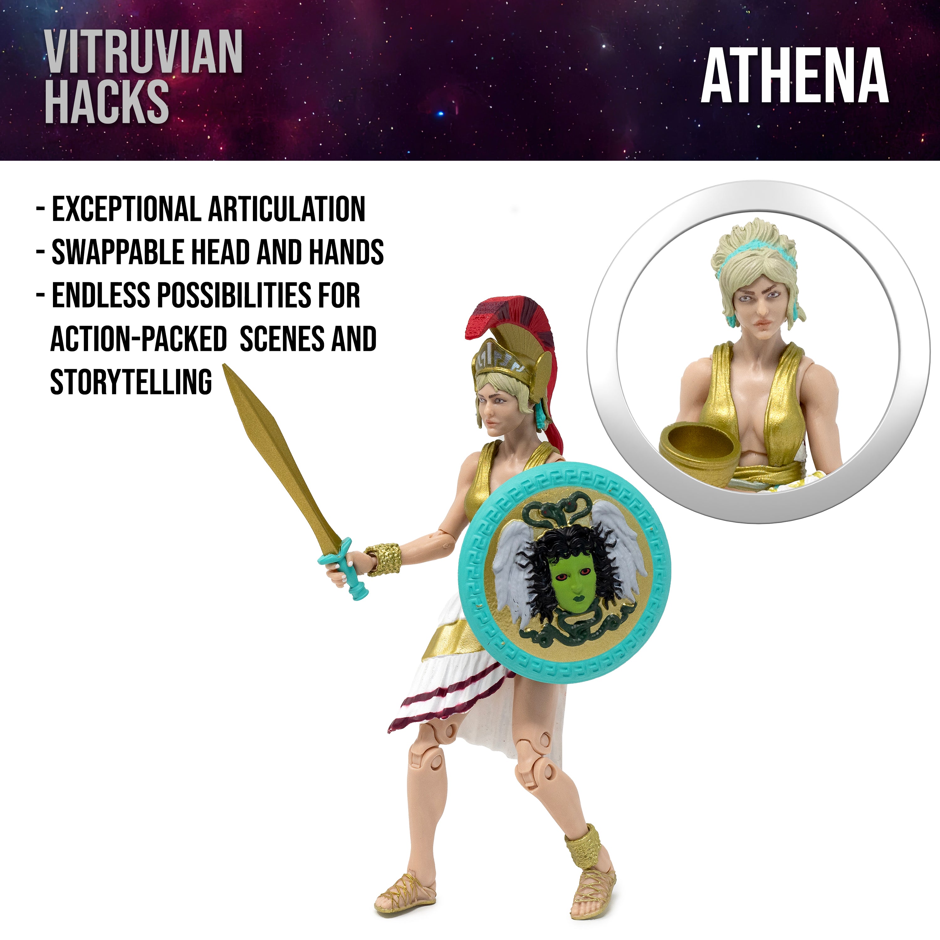 Vitruvian H.A.C.K.S. Action Figure – Athena, 10th Anniversary Edition