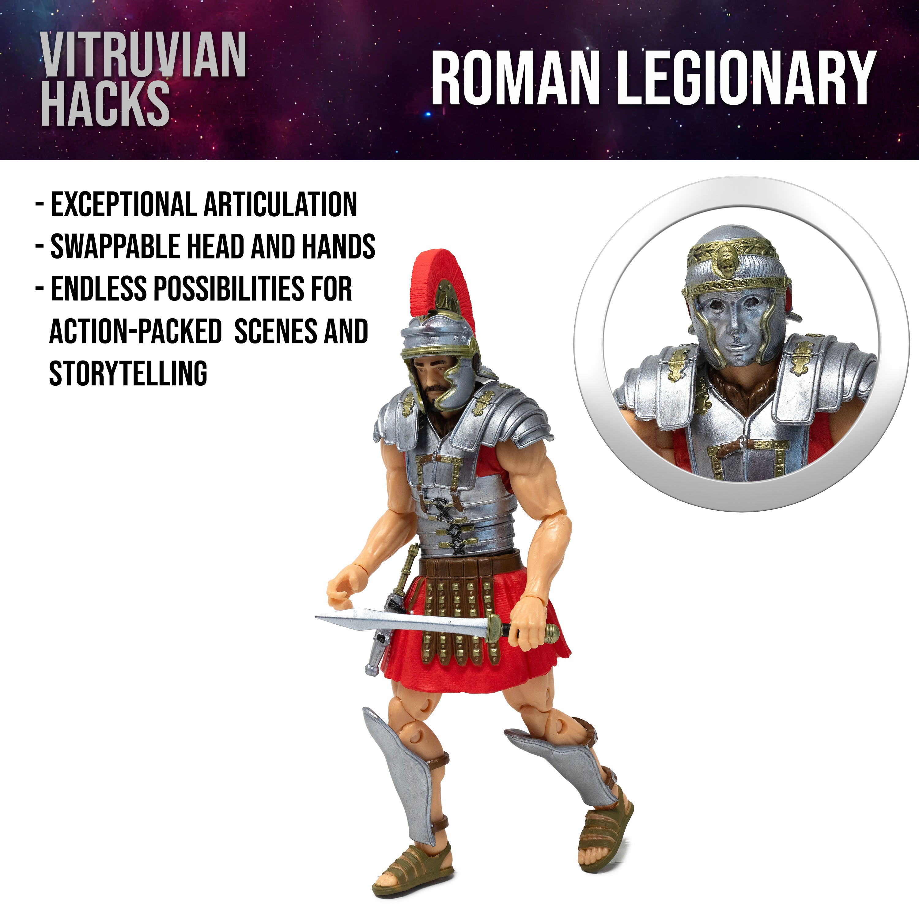 Vitruvian H.A.C.K.S. Action Figure – Roman Legionary, 10th Anniversary Edition