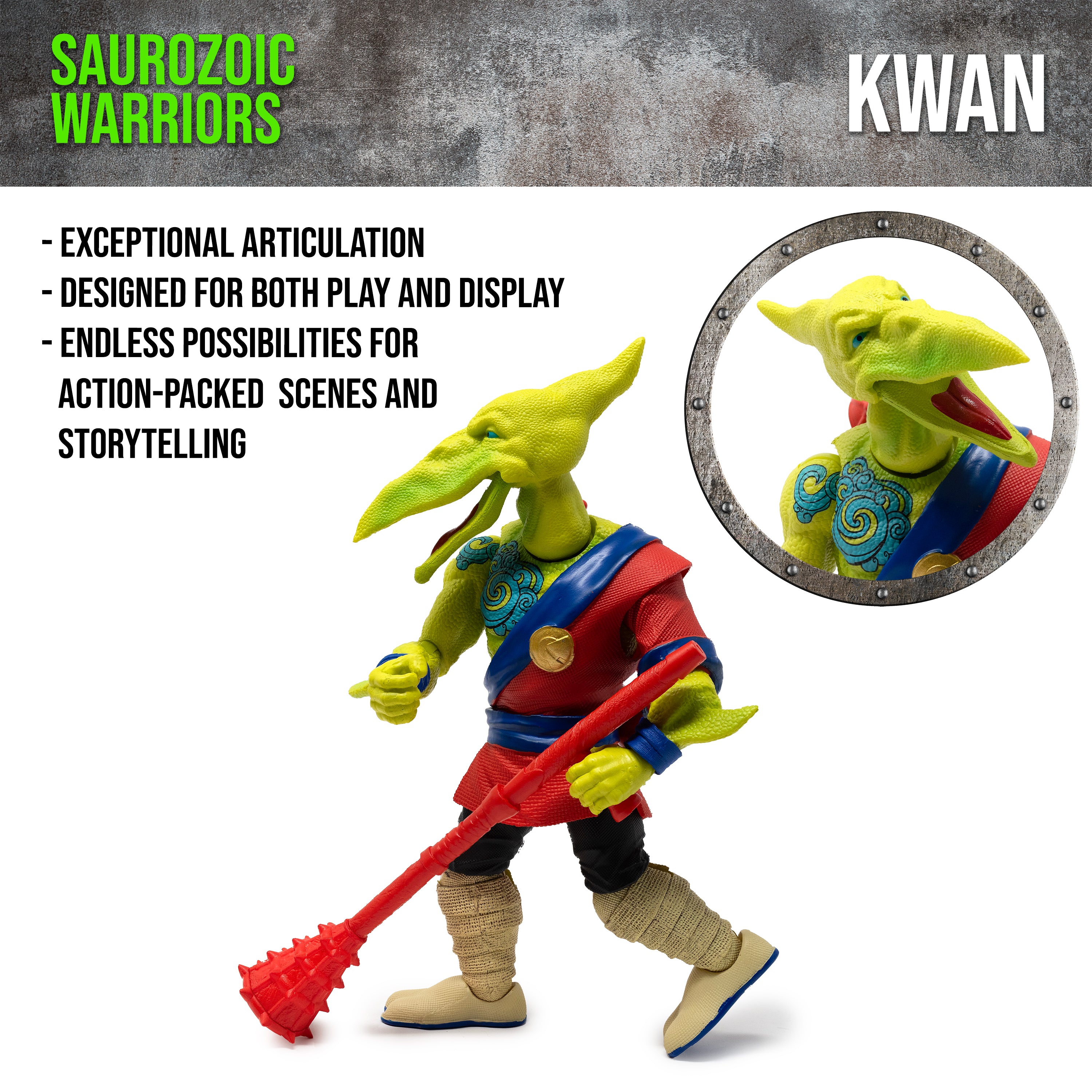 Saurozoic Warriors Action Figure: Fae Kwan Pterodactyl / Warrior Monk