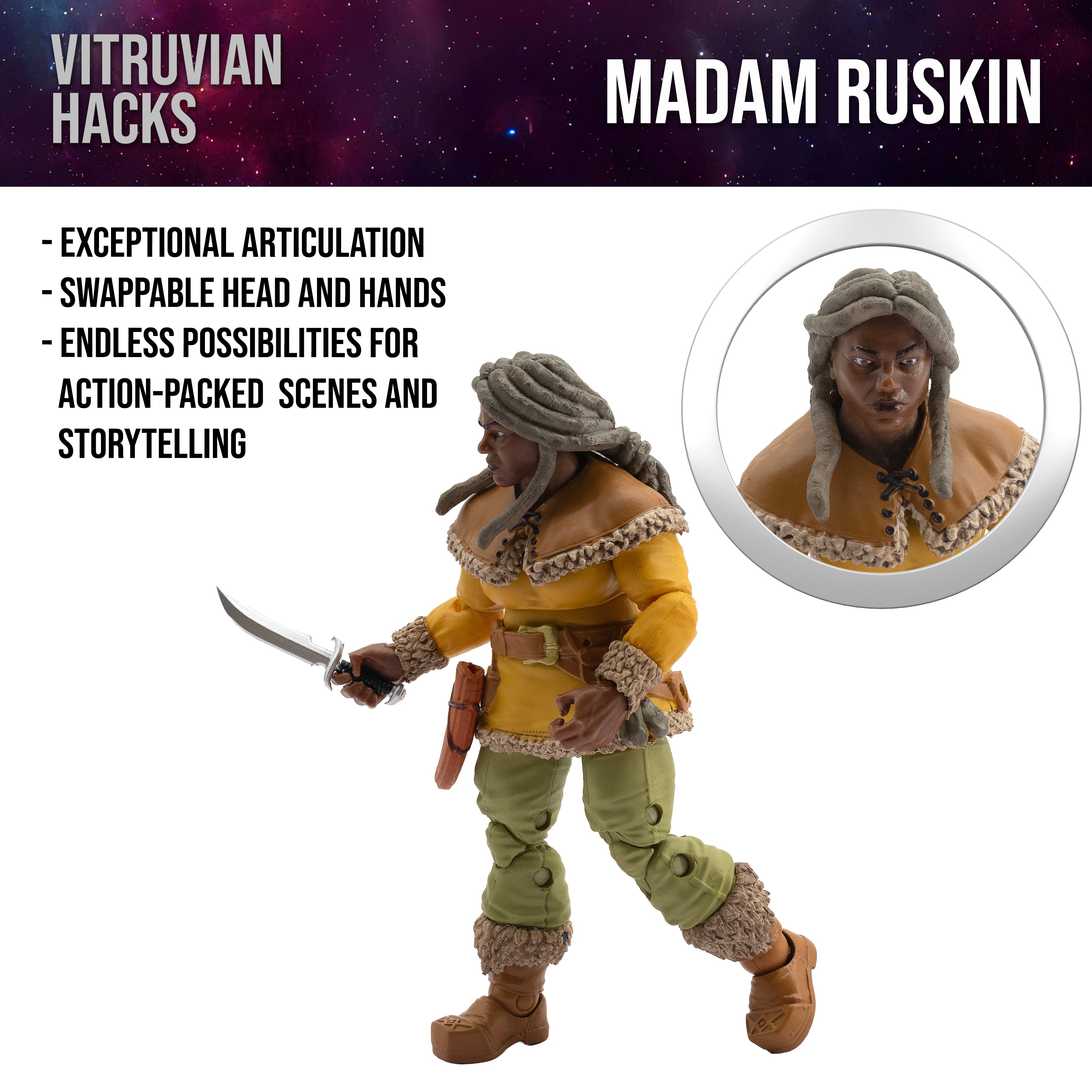 Vitruvian H.A.C.K.S. Action Figure - Madame Ruskin (Dwarf Tavern Keeper)