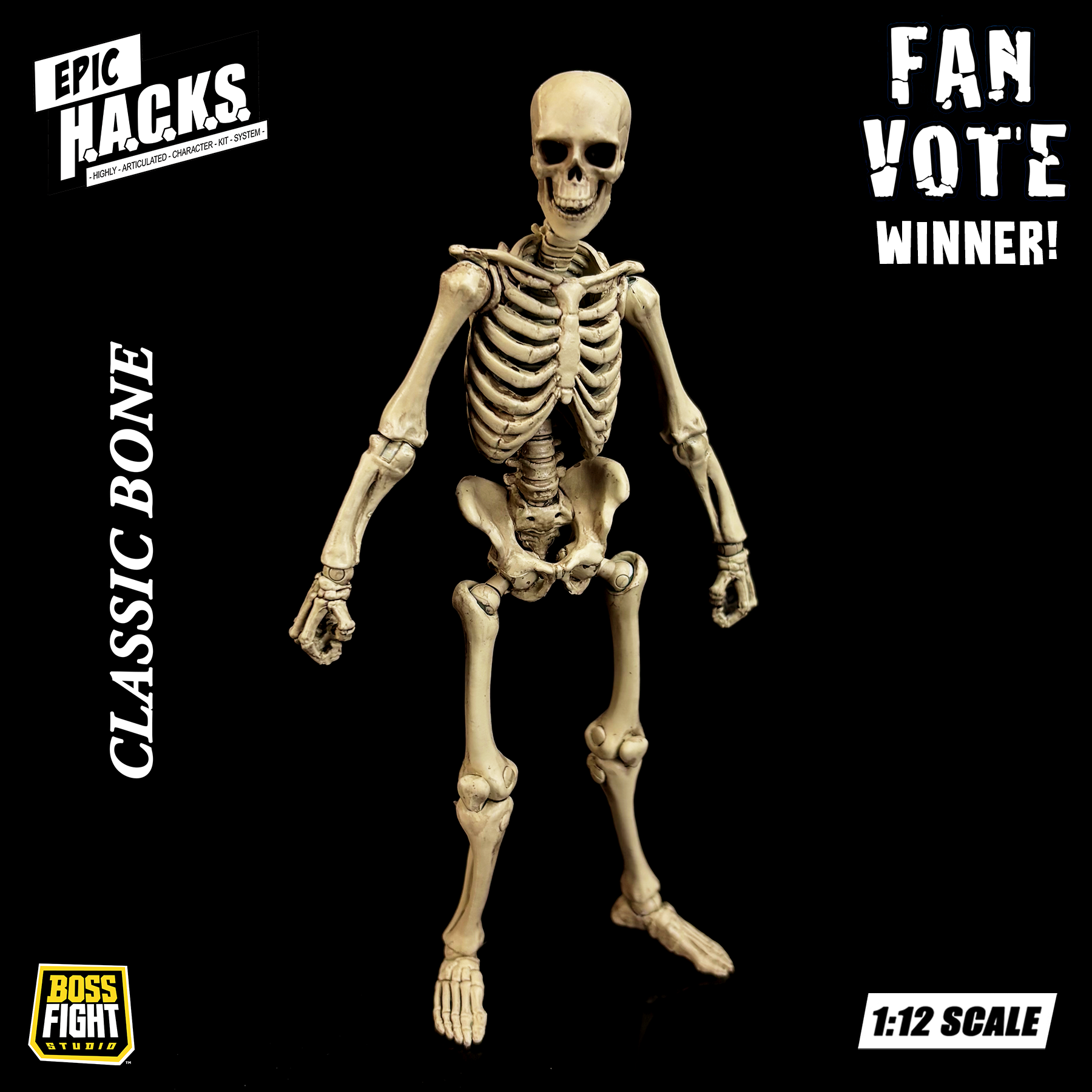 EPIC H.A.C.K.S. 1:12 Skeleton Blank: Classic Bone