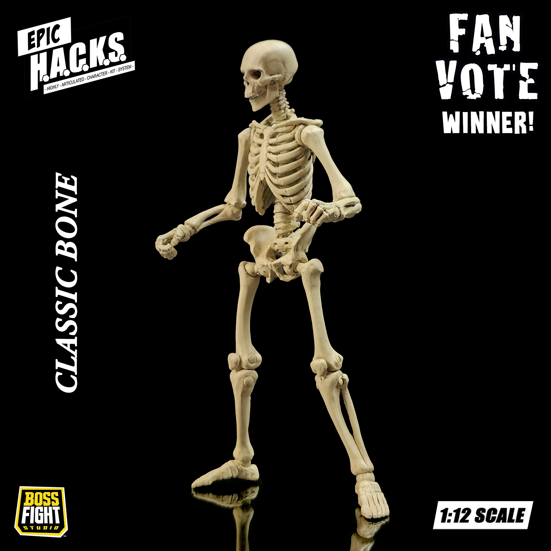 EPIC H.A.C.K.S. 1:12 Skeleton Blank: Classic Bone