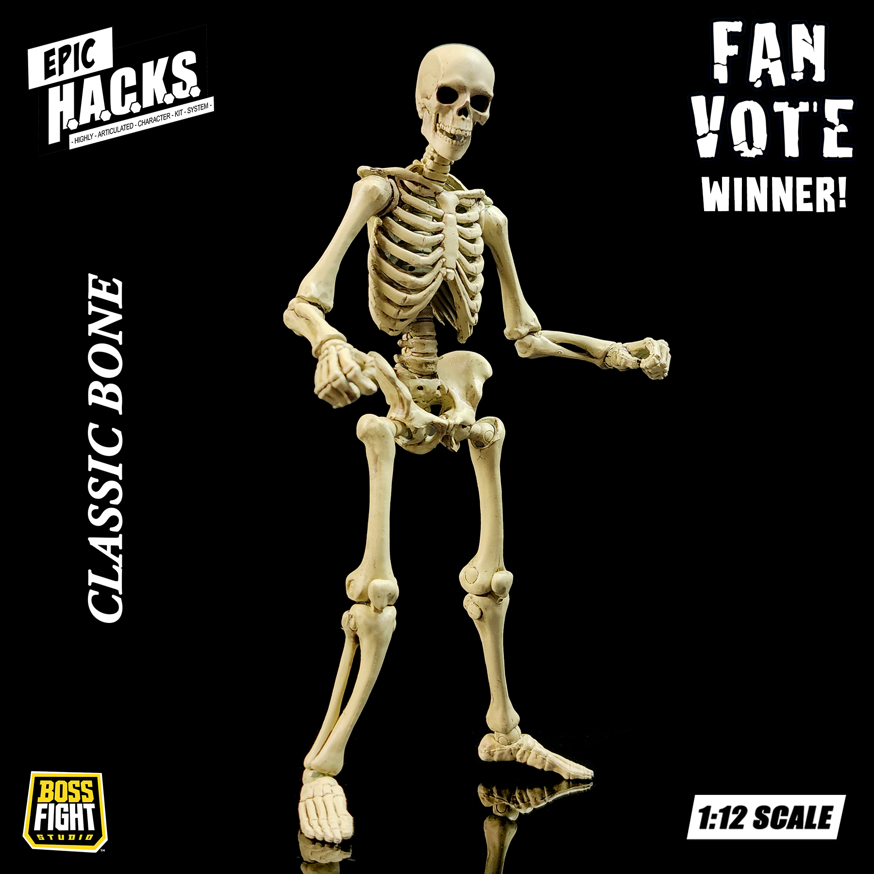 EPIC H.A.C.K.S. 1:12 Skeleton Blank: Classic Bone