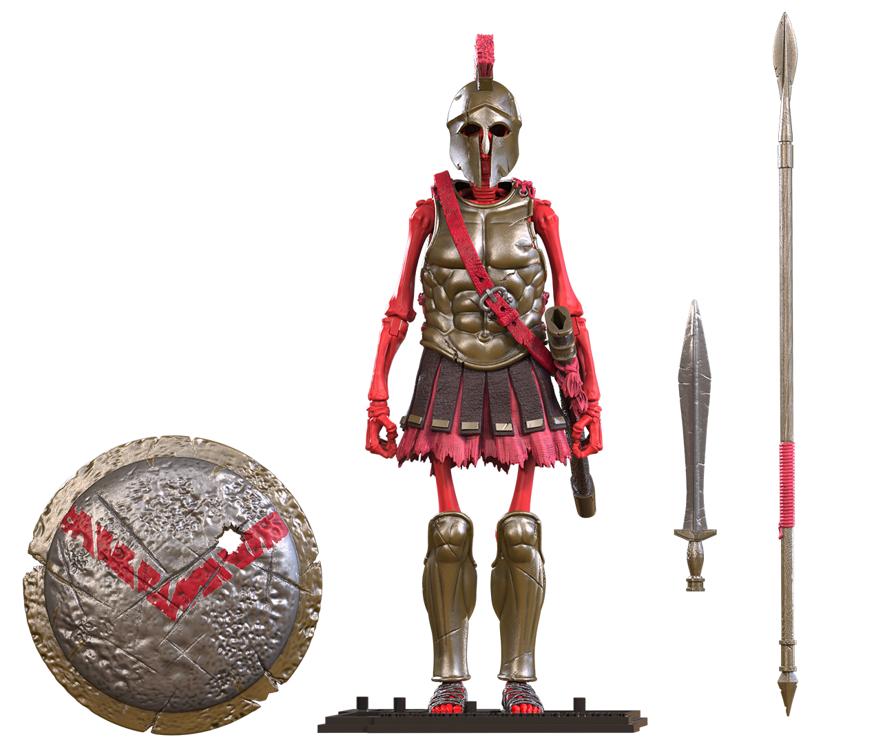 Epic H.A.C.K.S. Action Figure: Spartan Warrior Skeleton