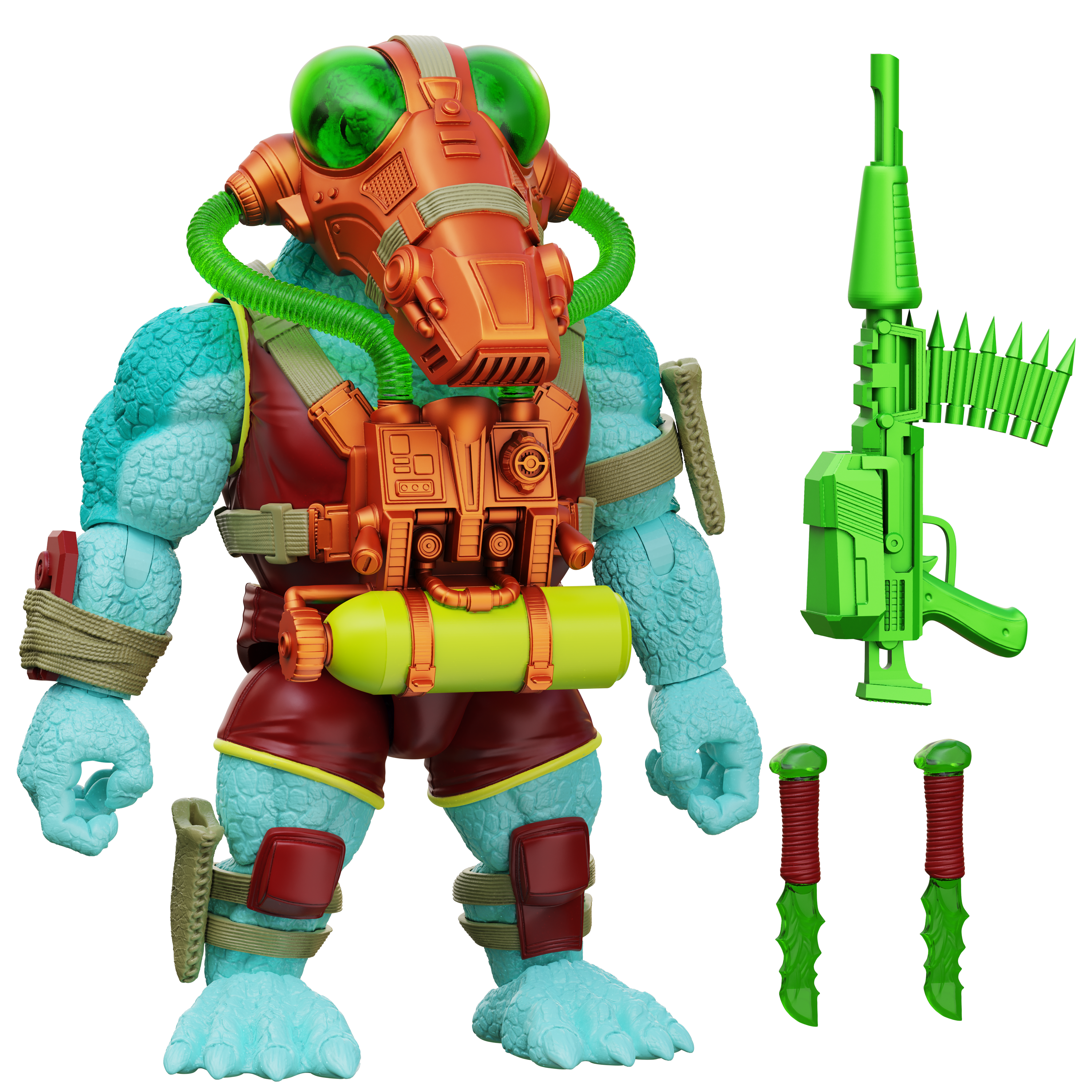 Saurozoic Warriors Action Figure: Javvik Mosa Mosasaurus / Underwater Assault