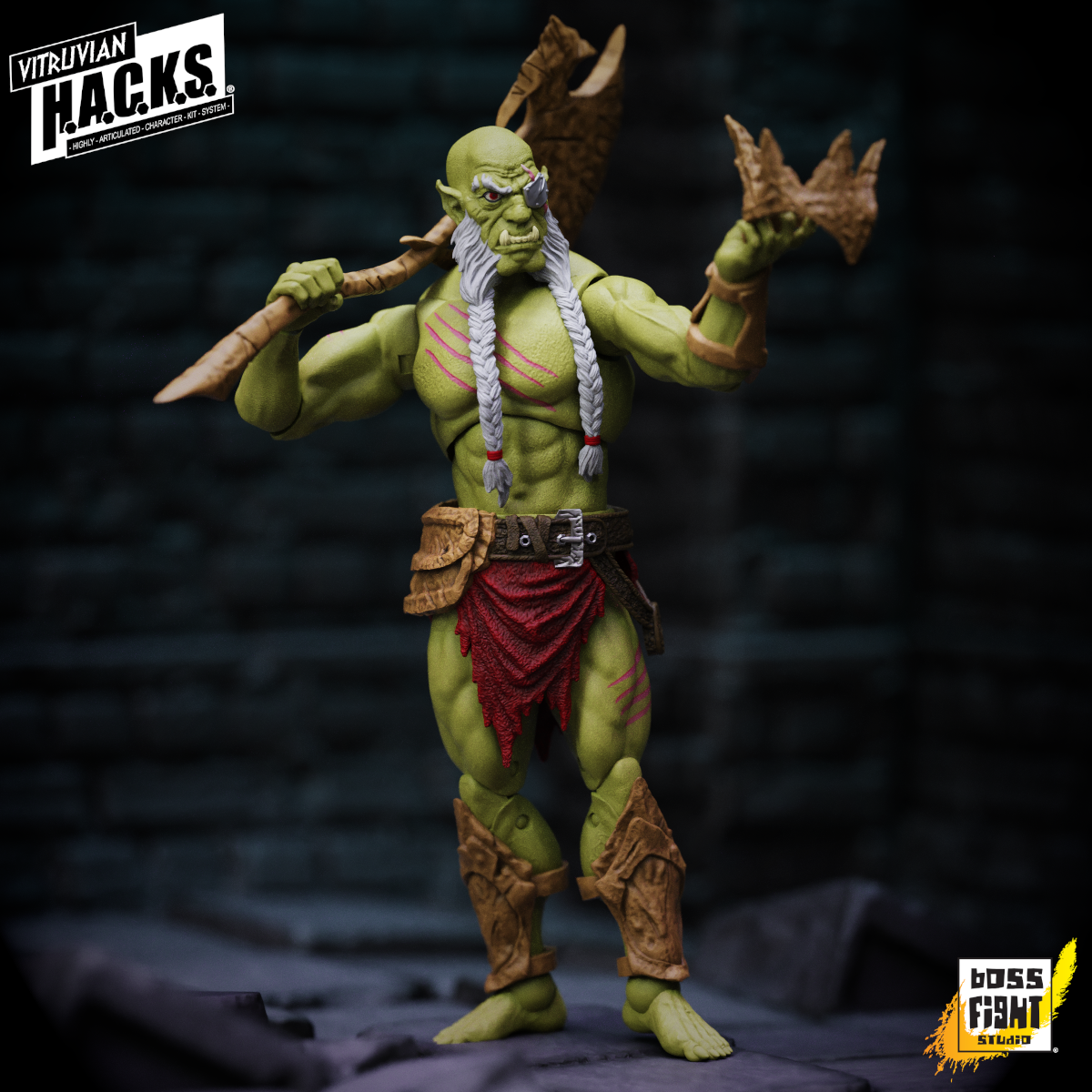 Vitruvian H.A.C.K.S. Action Figure - Bur’Zagi (Mighty Orc Sovran)