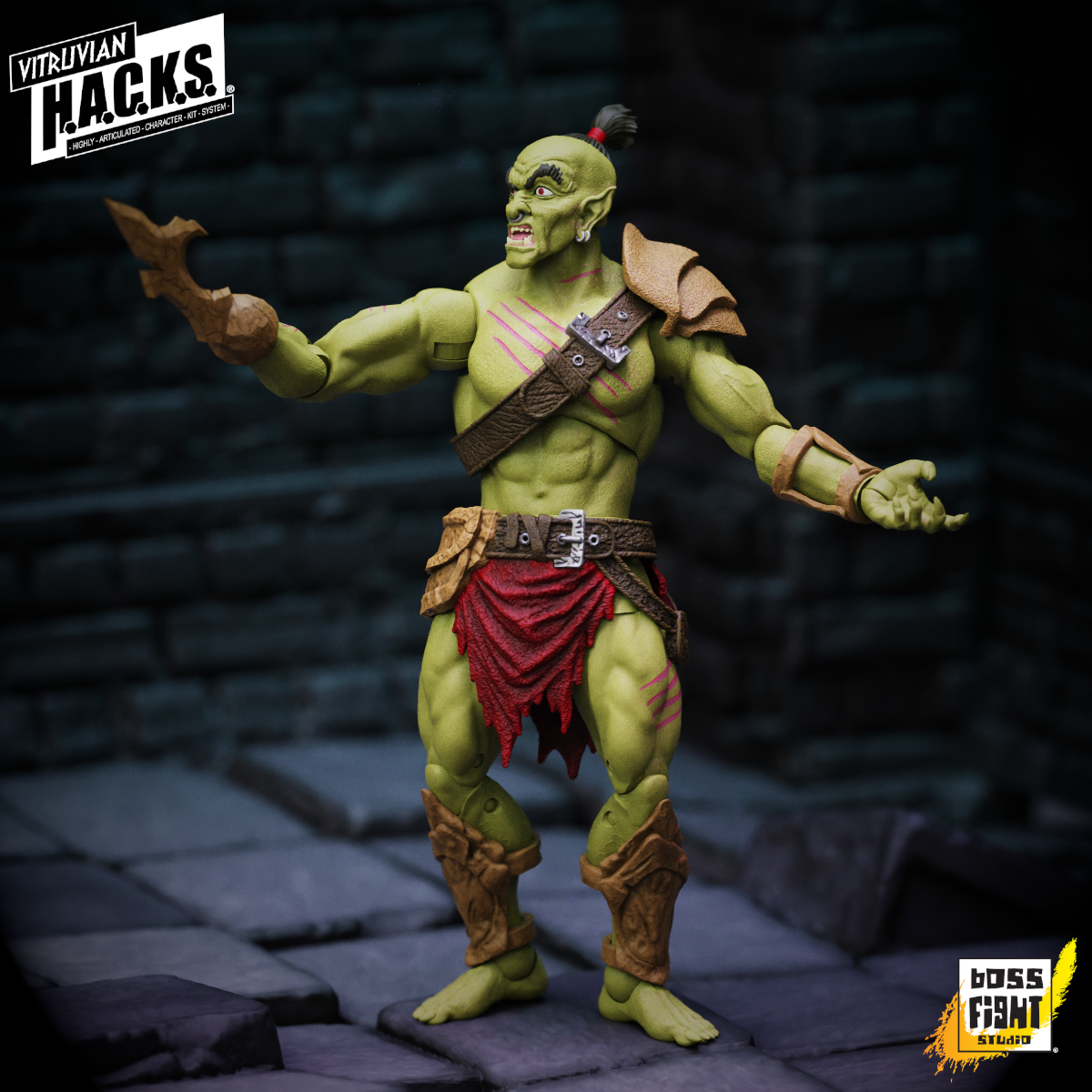 Vitruvian H.A.C.K.S. Action Figure - Bur’Zagi (Mighty Orc Sovran)