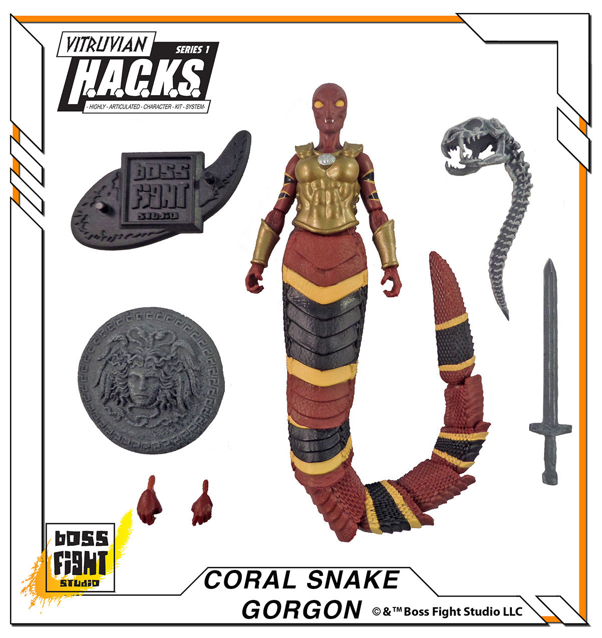 Vitruvian H.A.C.K.S. Action Figure: Coral Snake Gorgon