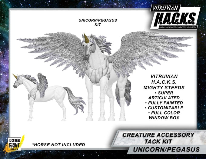 MIGHTY STEEDS - BRIGHT PEGASUS AND UNICORN CREATURE KIT - ACTION FIGURE ACCESSORIES