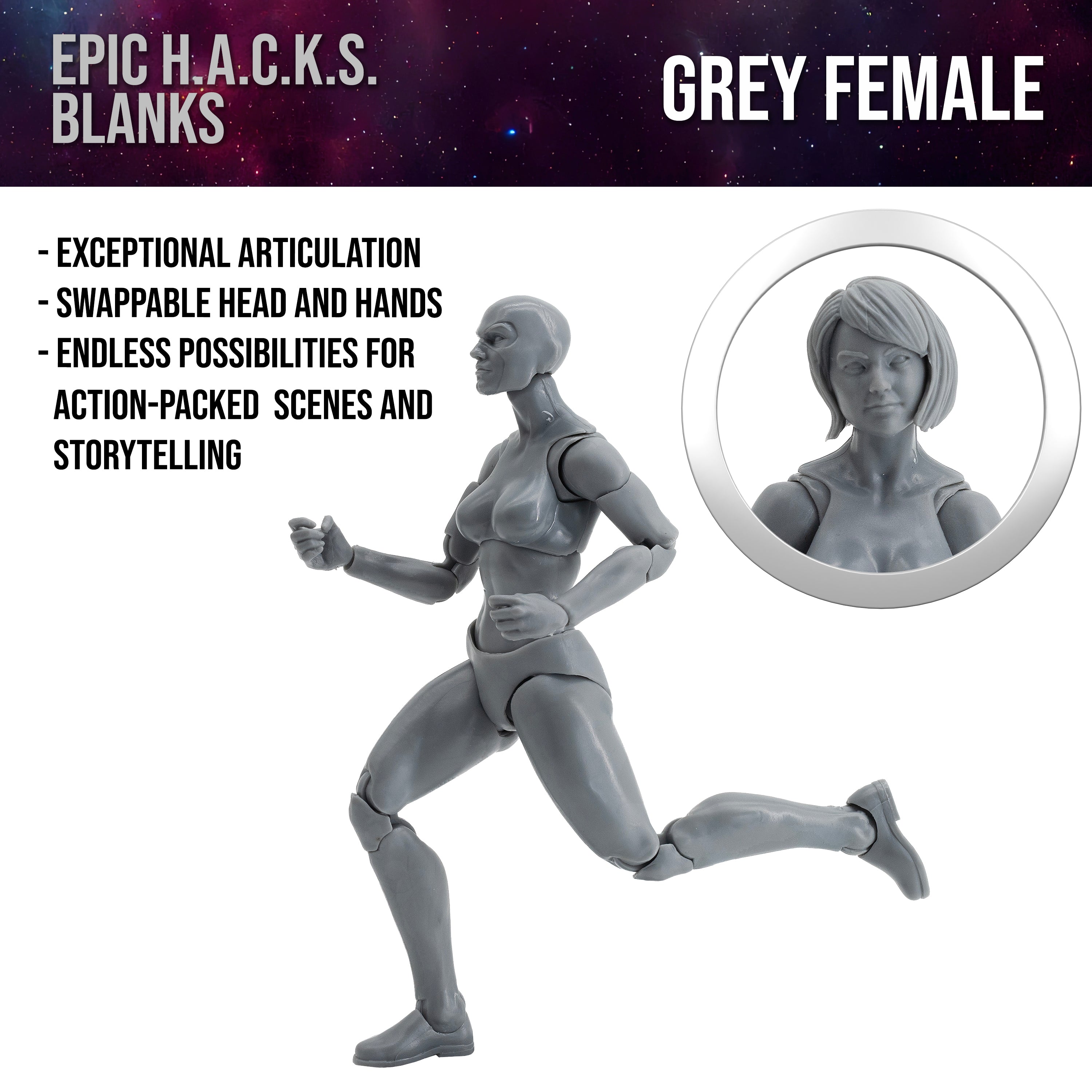 Epic H.A.C.K.S. Blanks: Shady Gray Female