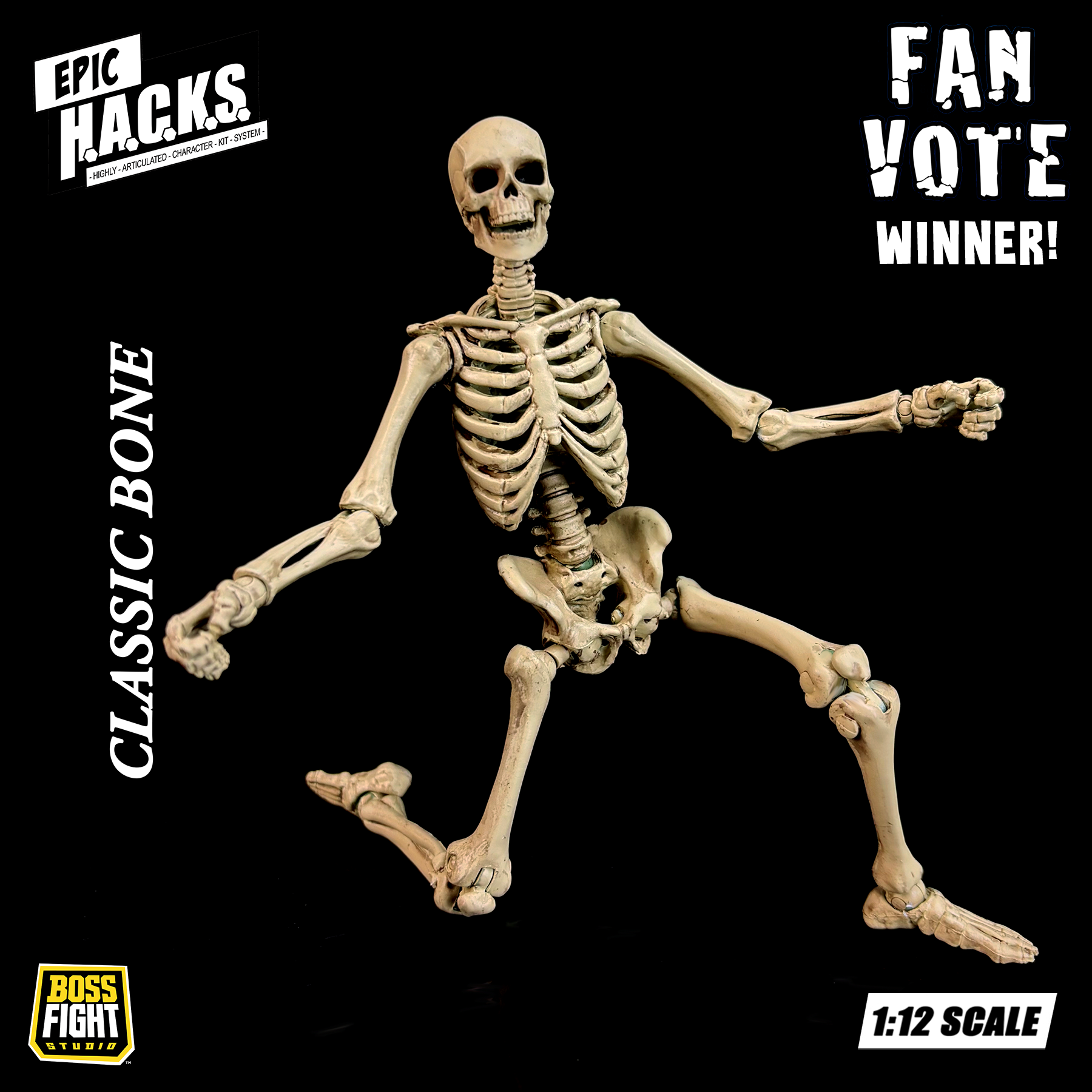EPIC H.A.C.K.S. 1:12 Skeleton Blank: Classic Bone