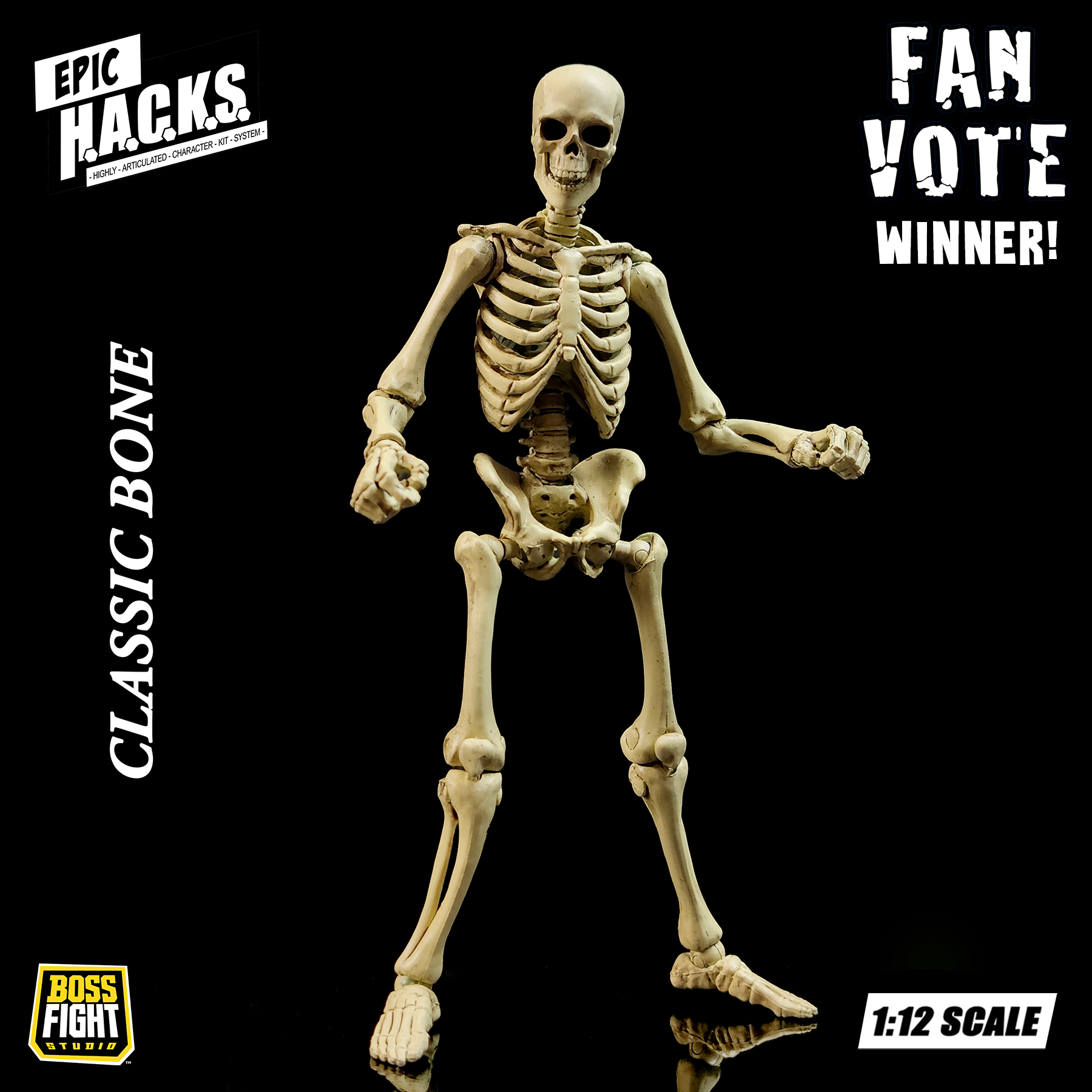 EPIC H.A.C.K.S. 1:12 Skeleton Blank: Classic Bone