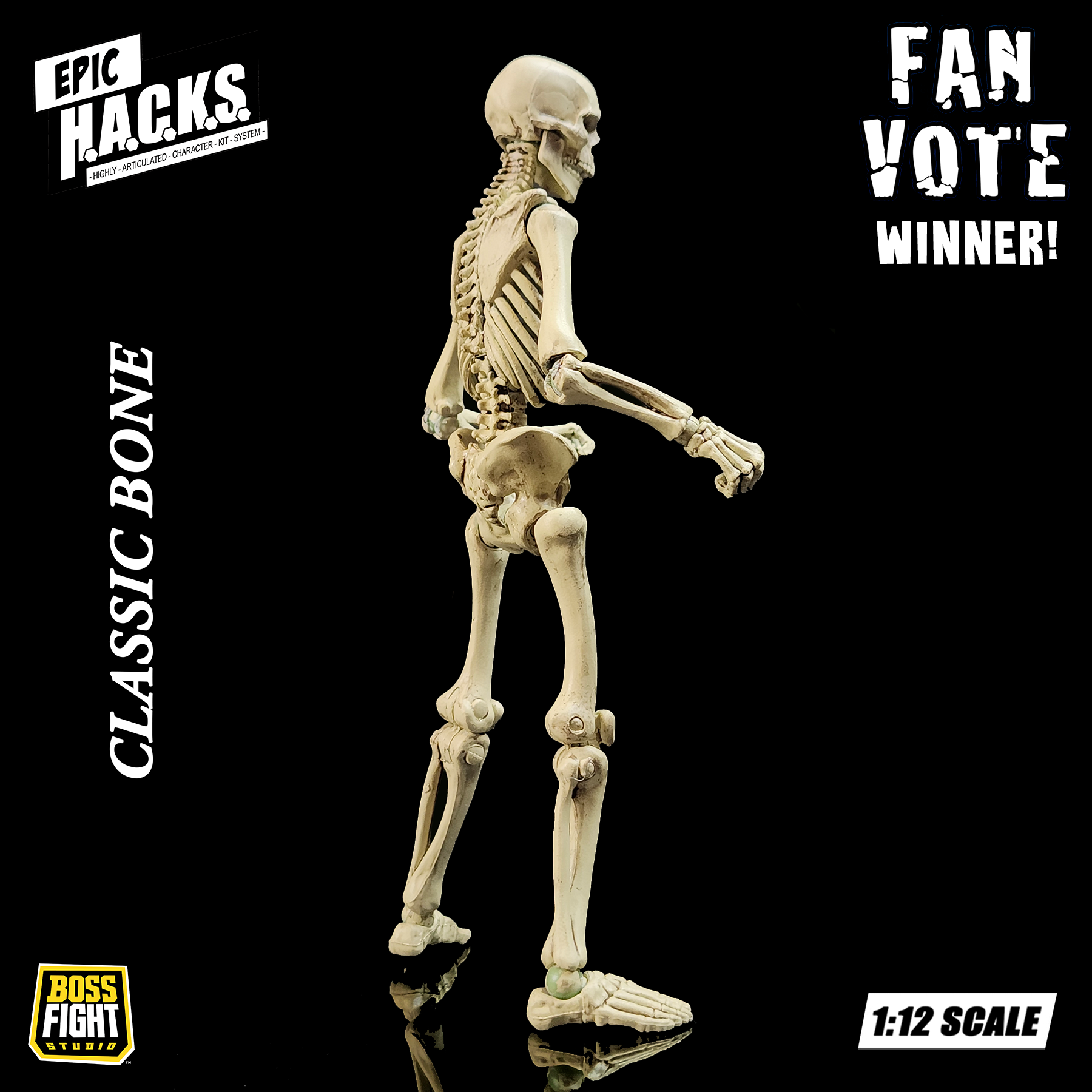 EPIC H.A.C.K.S. 1:12 Skeleton Blank: Classic Bone