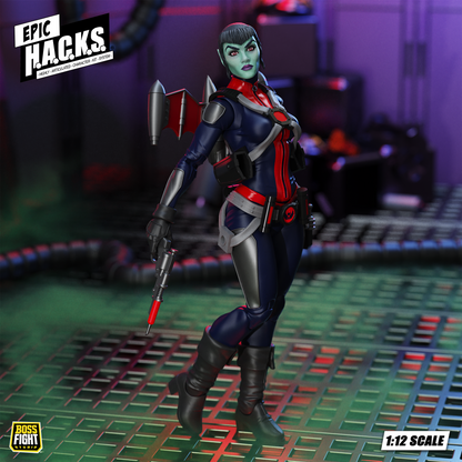 Epic H.A.C.K.S. Core 1:12 Scale Wave 2 Action Figure | Mercy Zaleska: Vampiron Secret Service