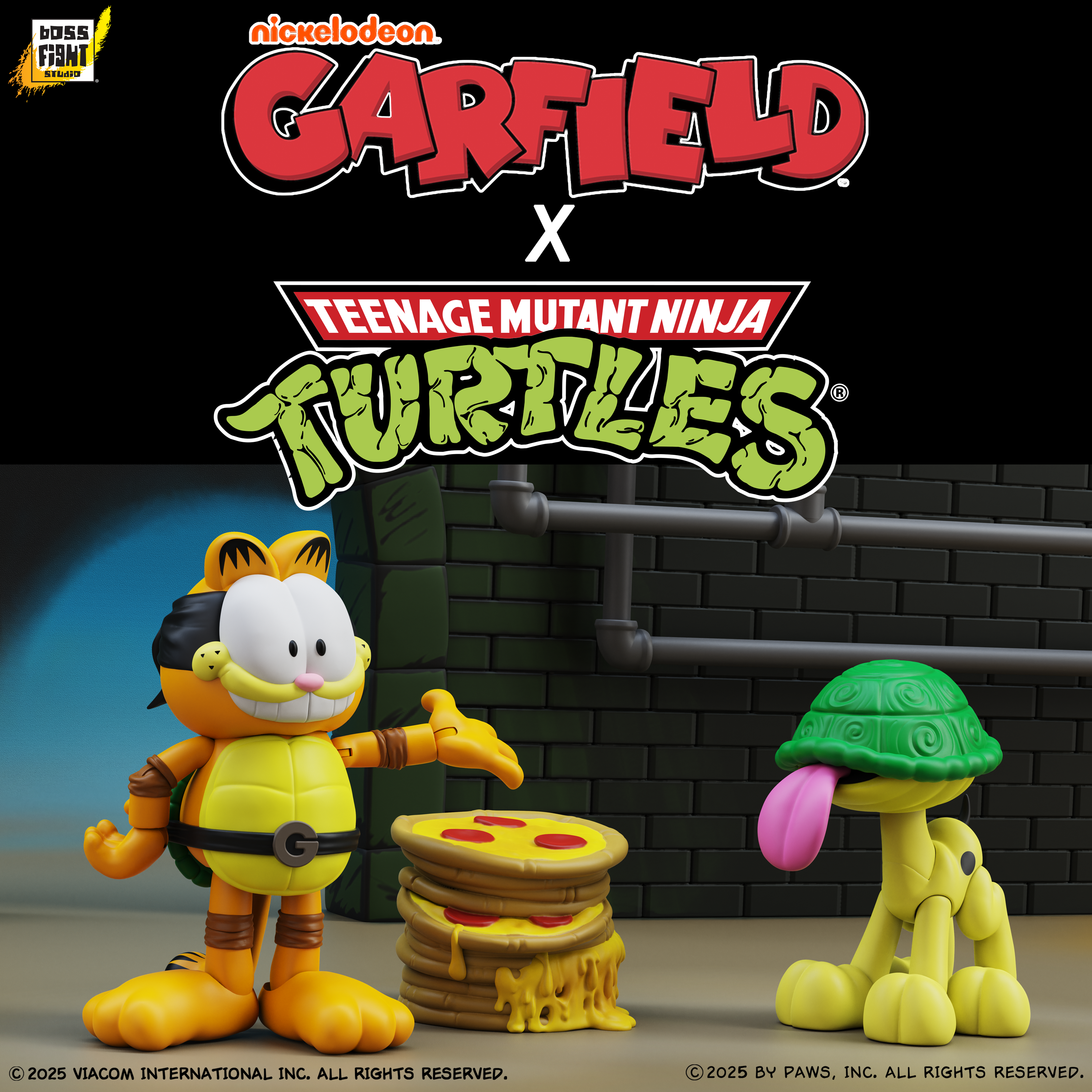 Garfield x Teenage Mutant Ninja Turtles | Garfello and Sidekick Odie 2pk