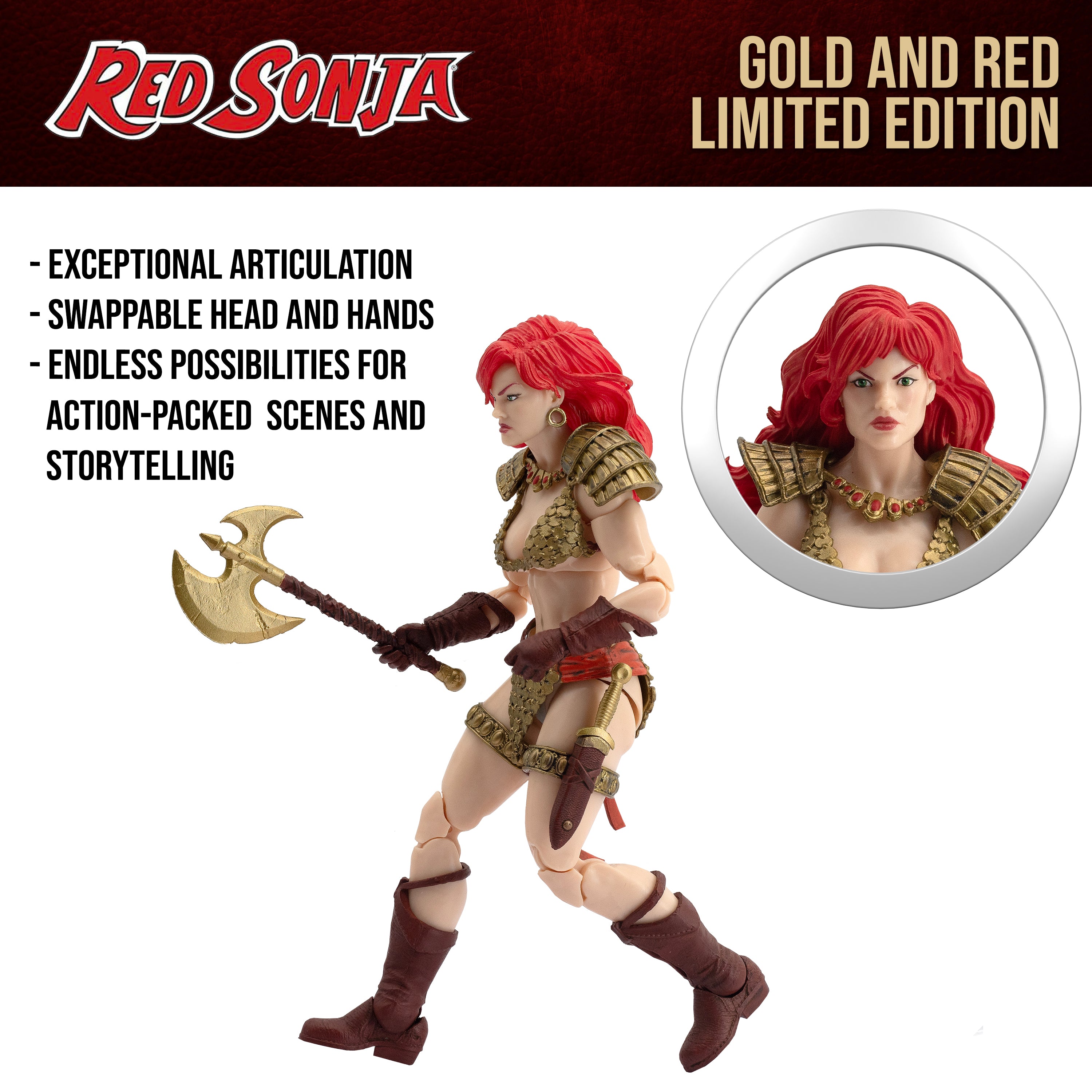 Red Sonja: Gold and Red Limited Edition 1:12 Scale Epic H.A.C.K.S. Action Figure