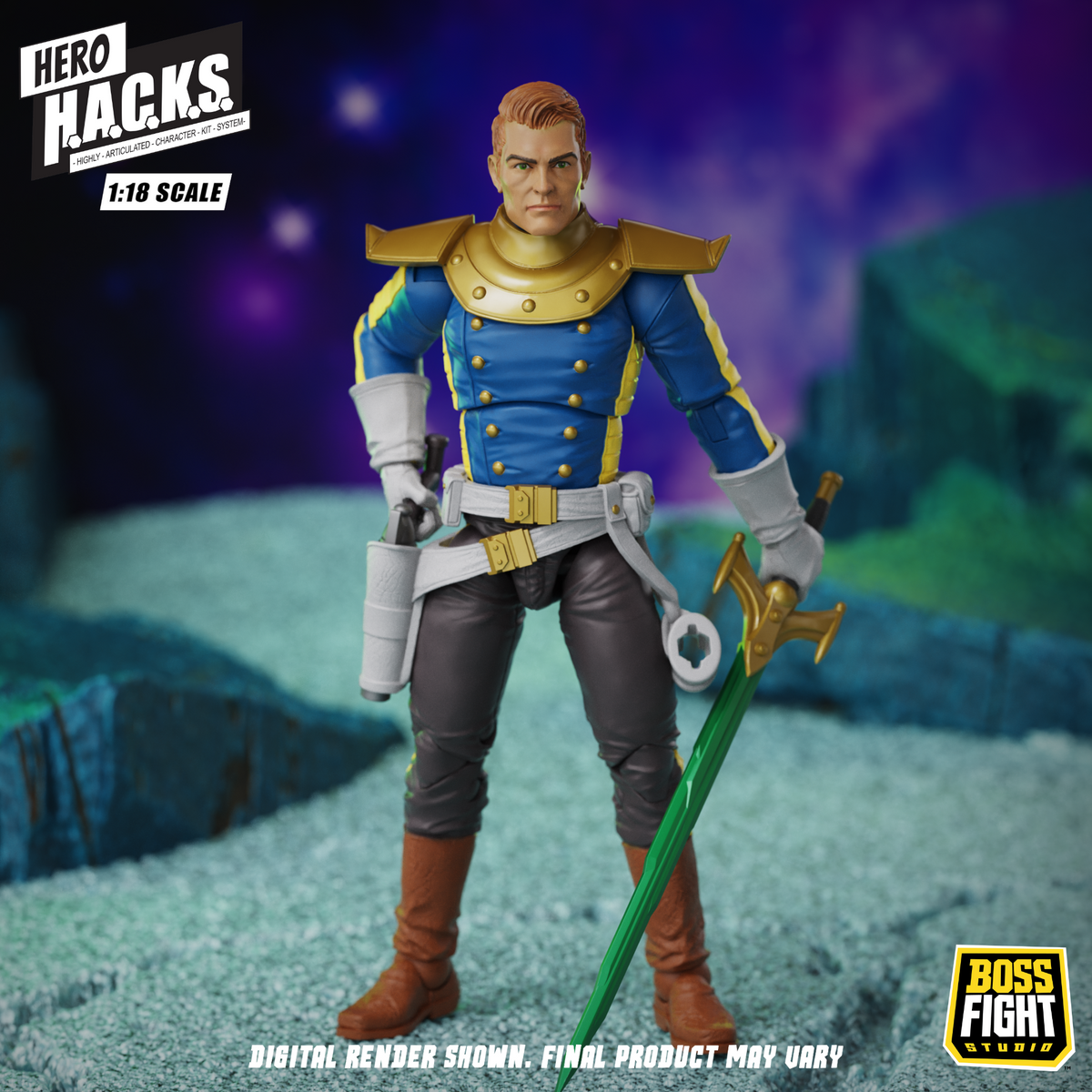 Hero H.A.C.K.S. Core Wave 1 Action Figure - Jett Steelblade: Stellar Knight of Accord